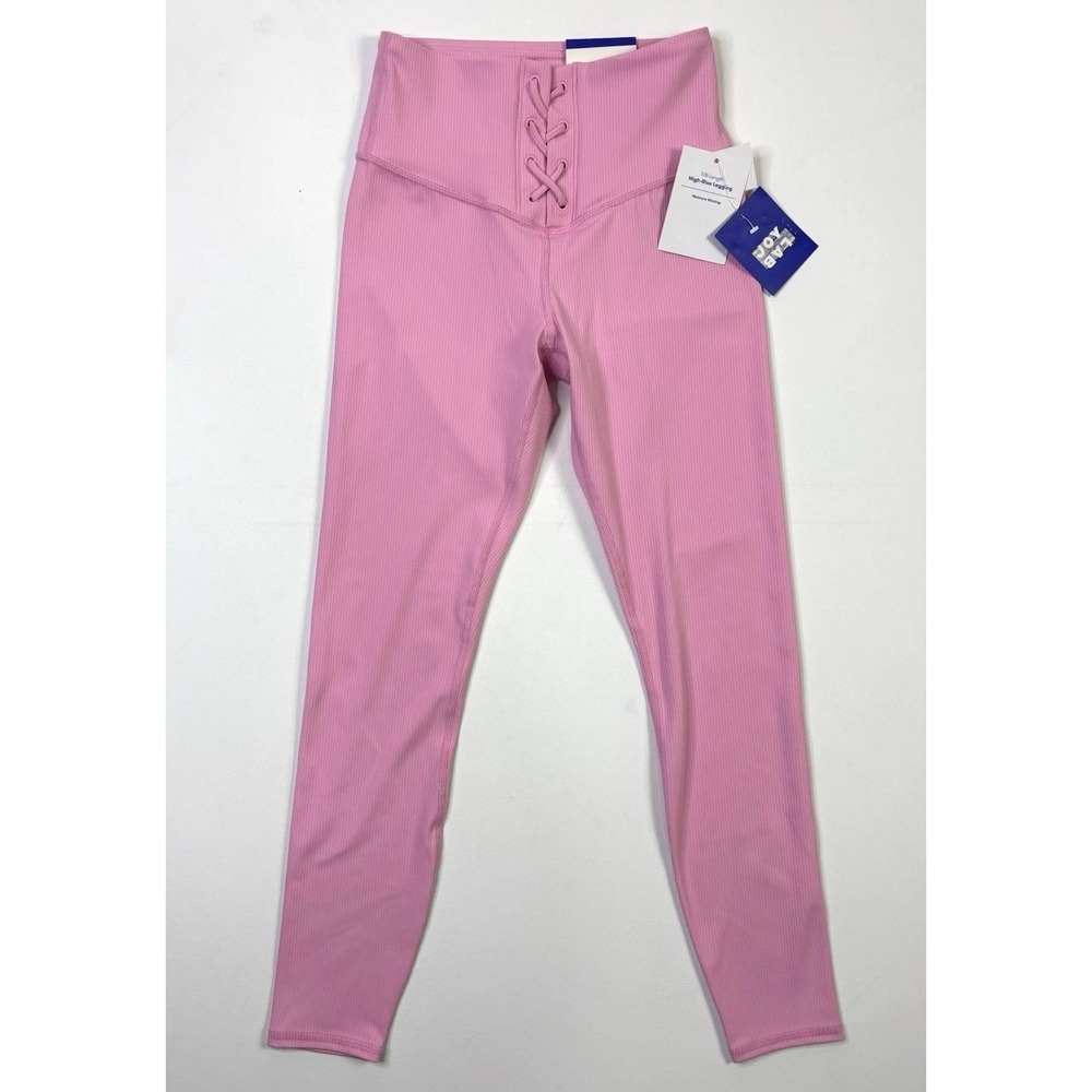 JoyLab Leggings Women's XS New W/ Tags Pink Lace Up Waist Moisture Wicking Gym